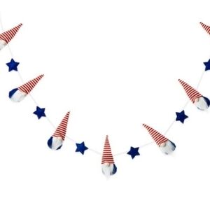 gnome stars patriotic Farmhouse swag Garland rustic mantle decor 4th of July